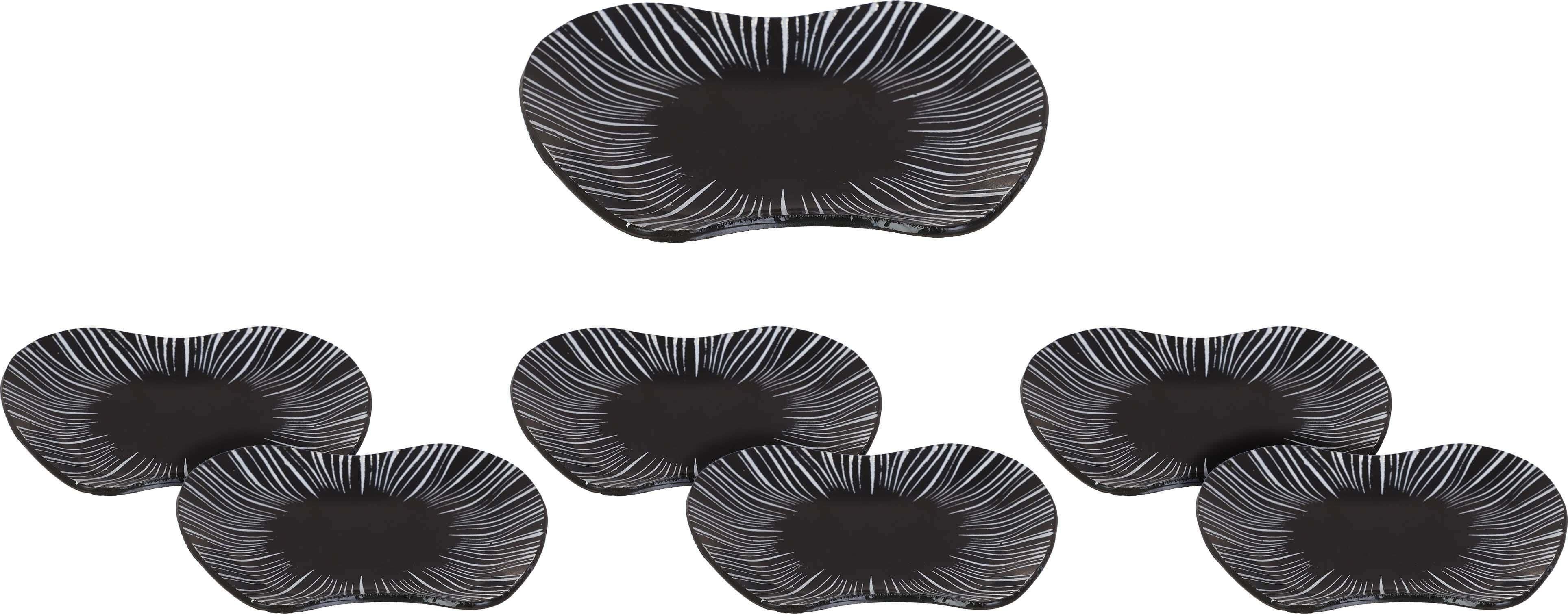 Get Arco Glass Arcopyrex Gateau Set, 7 Pieces - Black White with best offers | Raneen.com