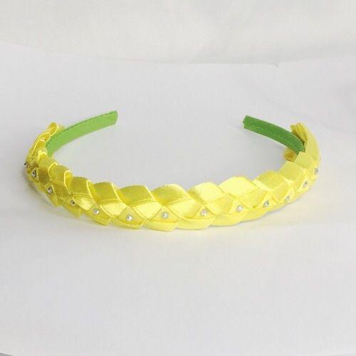 House Of Genevieve Braided Satin Ribbon Alice Hair Band Kids Fashion Accessory - Yellow