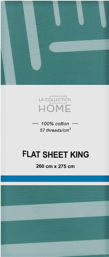 La collection bed sheet king 260x275cm green geometric