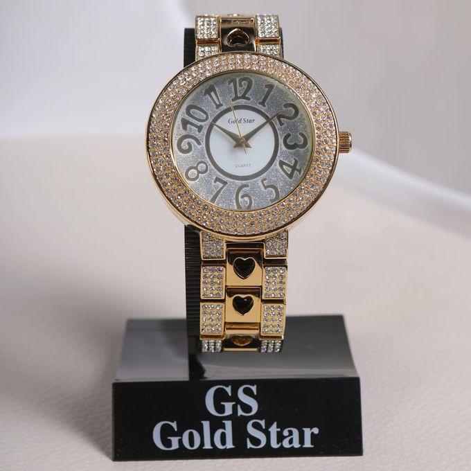 Gold Star 1080 Gold Stainless Steel Watch For Women