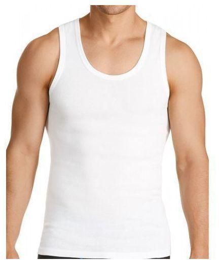 Fashion 100% Cotton Mens Fitted Vest (3Pcs)-white