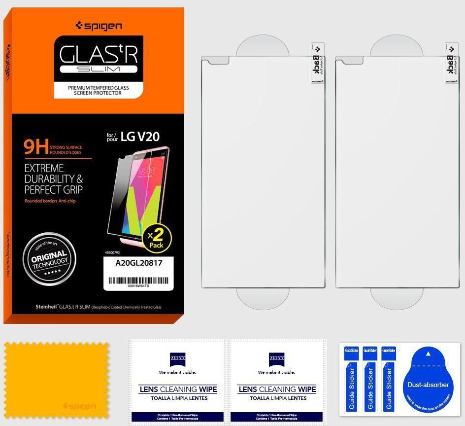 Spigen LG V20 Glas.tR Slim 2 Pack Tempered Glass Screen Protector - World Strongest