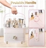 Makeup Organizer With Cover, Portable Makeup Holder, Cosmetic Accessories Holder, Makeup Storage With Handle, Dustproof Cosmetic Box, Neat Tidy Beauty Box, High-Capacity Makeup Holder