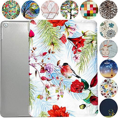 iPad PRO 11 Case 2018 1st Generation Slim Smart Protective Cover with Soft TPU Honeycomb Clear Back & Viewing/Typing Stand for iPad PRO 11" 1 Gen Auto Sleep/Wake Printed- Birds & Flowers