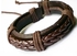 Ccq Mens Brown Vintage Leather Watch + Leather Bracelet