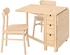 NORDEN / RÖNNINGE Table and 2 chairs - birch/birch 26/89/152 cm