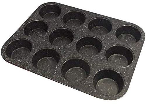 12 Piece Cupcake Moulds Set N420801 - Black_ with one years guarantee of satisfaction and quality