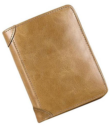 Generic Men Leisure Business Retro Leather Multifunction Purse Solid Color Short Tri-flod Wallet Color:B922 Khaki (retro Oil Wax)
