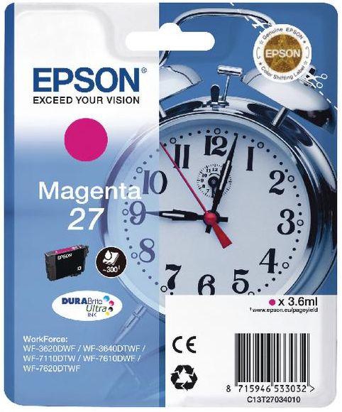Epson 27  Magenta  Ink Cartridge For Workforce 3620 Dwf 3640dtwf 7110dtw 7610dwf 7620dtwf