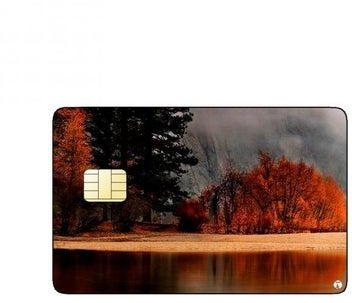 PRINTED BANK CARD STICKER Aesthetic Nature View In Autumn