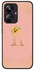 Rugged Black edge case for Realme 10 Pro Plus 5G Slim fit Soft Case Flexible Rubber Edges Anti Drop TPU Gel Thin Cover - Custom Monogram Initial Letter Floral Pattern Alphabet - R (Rose Pink )