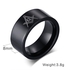 Ring Unisex titanium decorated with geometric symbols G (Size 12) NO.WTR119