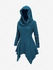 Plus Size Seamed Topstitching Asymmetrical Hem Cowl Neck Hooded Top - M | Us 10