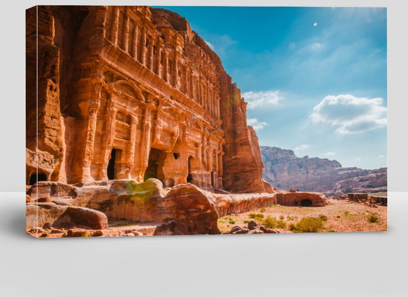Beauty of Rocks and Ancient Architecture in Petra, Jordan