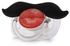 Generic Creative Black Beard And Red Lip Pattern Silicone Pacifier For Baby Infant-White And Black