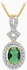 14k Gold-plated Brass Jewelry Set- .03ct TDW Diamond and Created Emerald (I-J, I2-I3)