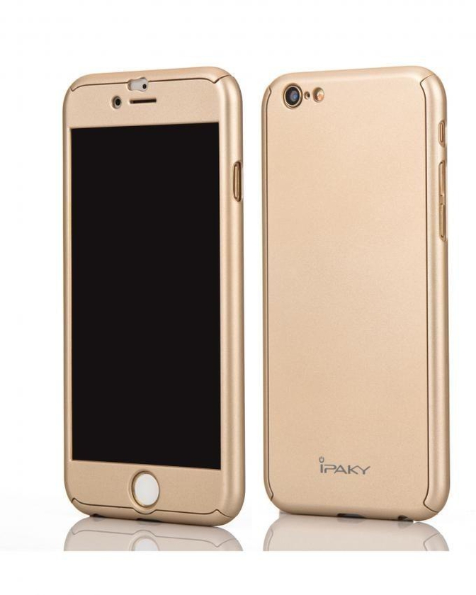 Ipaky 360 Full Protection Cover with Glass Screen Protector for iPhone 6/6s - Gold