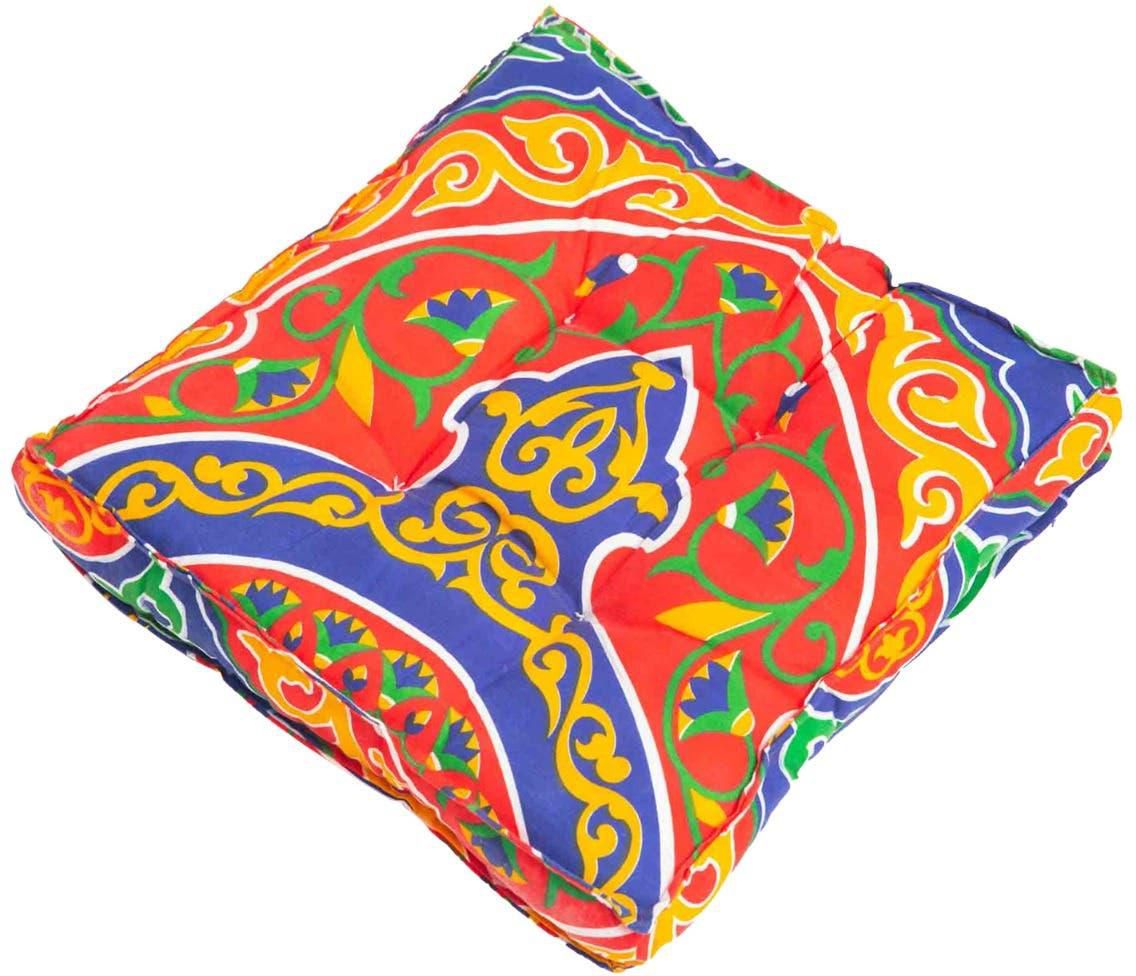 Get Khayameya Fabric Pillow, Ramadan Pattern, 45×45 cm - Multicolor with best offers | Raneen.com
