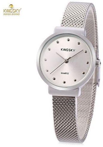 Kingsky Female Quartz Watch - Silver