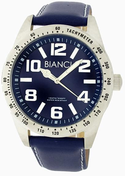 Roberto Bianci Men's Classic Blue Dial Stainless Steel Watch
