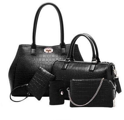 MY2 Multi-Function Five -Pieces Set Tote Bag for Women - Black