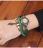 Women's Leather Analog Wrist Watch DN0001G - 25 mm - Green