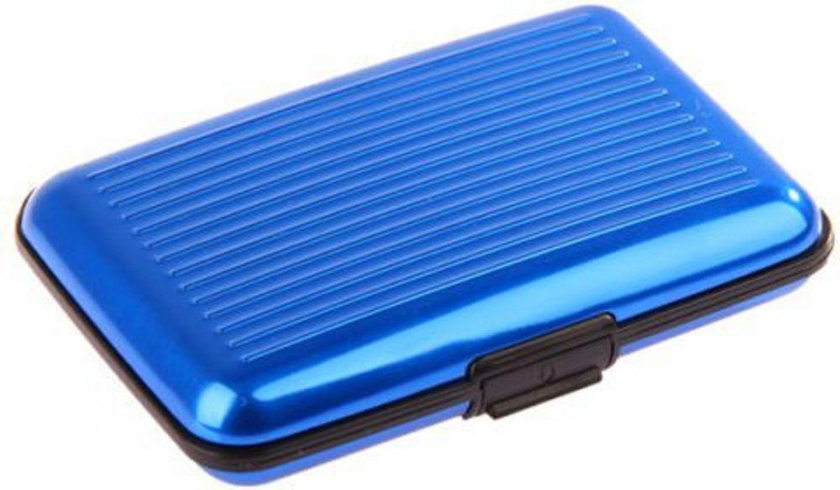 Blue Color Waterproof Business ID Credit Card Wallet Holder Aluminum Metal Pocket Case Box