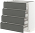 METOD / MAXIMERA Base cab 4 frnts/4 drawers - white/Voxtorp dark grey 80x37 cm