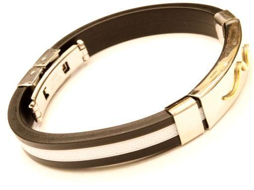 Hanso Metal & Leather Bracelets - Black & Gold