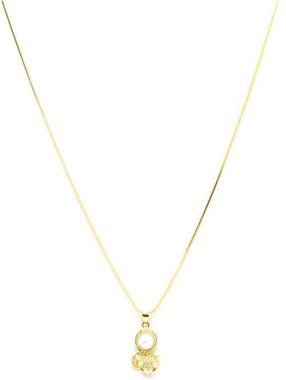 TANOS - Gold Plated Chain Necklace  Animal Head Infinity W/ Pearl