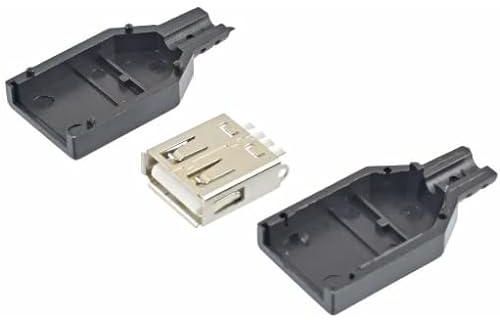 USB Connector Type A Female with Black Plastic Cover 3 5 PCS