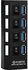 Generic 4 Port USB 3.0 Hub With Individual Power Switches LED Light (Black/Blue)