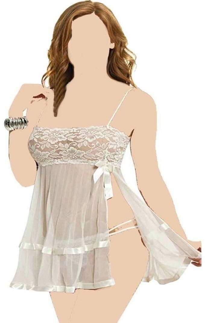 Funny Funny White Babydoll & Playsuit
