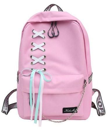 Lace Up Backpack Pink