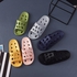 Fashion Bathroom Slippers Hollowed Out Bath Leakage Home Slippers Black