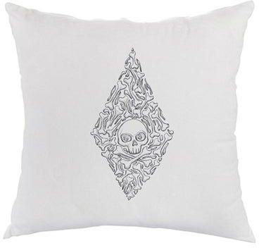 Bones And Skull Printed Cushion Cover White/Black 40x40centimeter