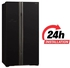 Hitachi 700L Side by Side Refrigerator | No Frost | 10 Year Warranty | Dual Fan Cooling | LED Control Panel | Twist Ice Maker | Door Alarm | Glass Black | RS700PUK0GBK