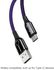 USB C Cable 3A Fast Charging Cable Light Indicator Intelligent Power-off Nylon Braided - 1M USB Type C Charger Compatible for Samsung S21 S20 S9 Note 20 10 Huawei P30 P20 Lite Mate 20 Pro P20 LG G5 G6 Xiaomi Mi 11 Ultra A2 etc Purple/Red/Silver