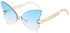 Fashion 2022 Trendy Butterfly Luxury Women Sunglasses - Sky Blue