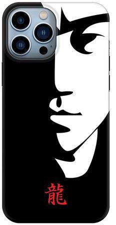 Tough Pro Case for iPhone 15 Pro Max Dual Layer Hybrid PC TPU Customized Mobile Cover Matte Finish Phone Case - Tibute - Bruce Lee (Black)