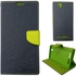 Mercury Goospery  Fancy Wallet Case for Sony Xperia T2 Ultra (Navy-Green)