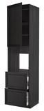 METOD / MAXIMERA High cabinet f oven+door/2 drawers, black/Lerhyttan black stained, 60x60x240 cm - IKEA