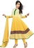 مجموعة فستان انركالي الهندي من زهرا لايف ستايل لون اصفر ,قياس واحد