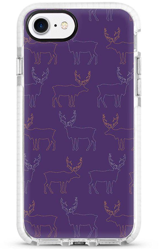 Protective Case Cover For Apple iPhone 8 Purple Moose Full Print