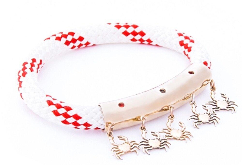 BiggDesign AnemosS Crab Detailed Rope Bracelet - Red