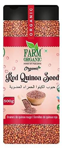 Farm Organic Red Quinoa Seed , 500g, Gluten Free , Vegan , NonGMO , Halal