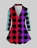 Plus Size Colorful Checked Button Up Shirt - S | Us 8