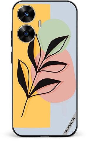 Protective Case Cover For Realme C55 Abstract Shapes And Floral Design Multicolour
