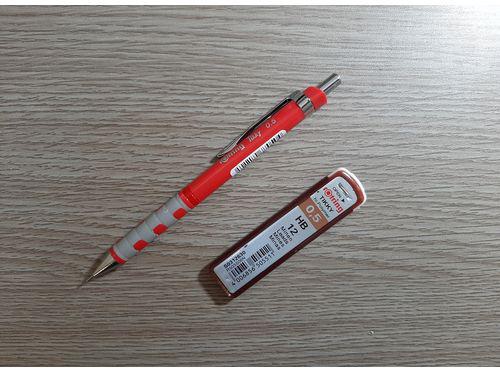 Rotring Mechanical Pencil - 0.5 Ml - Red + 12 Minen Leads - 0.5Ml