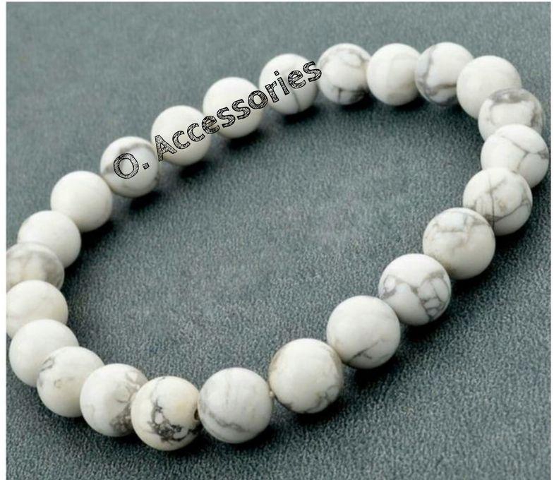 O Accessories Bracelet Turquoise White Stones _